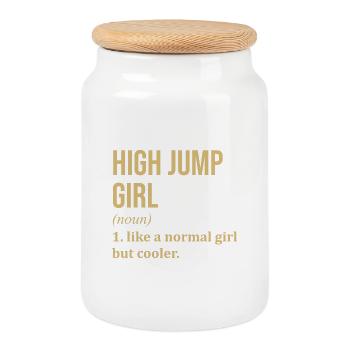 High Jump - Cookie Jar with Wooden Lid - white - Front