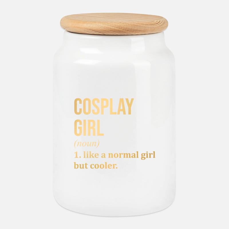 Cosplay - Keksdose mit Holzdeckel - Weiß