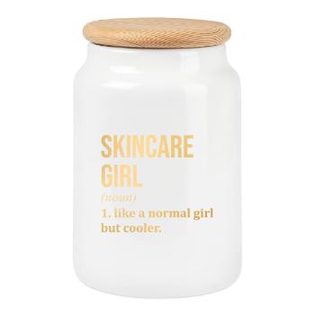 Skincare Skincare Skincare - Cookie Jar with Wooden Lid - white - Front
