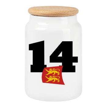 Normandie - Calvados - France - Boîte à biscuits avec couvercle en bois - blanc - Devant
