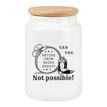 D’être génial à la retraite ? Impossible - Boîte à biscuits avec couvercle en bois - blanc - Devant