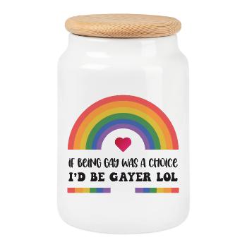 LGBT Pride Month - Wenn es eine Wahl wäre, schwul zu sein - Keksdose mit Holzdeckel - Weiß - Vorne