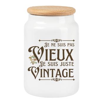 I'm Not Old I'm Just Vintage - Cookie Jar with Wooden Lid - white - Front