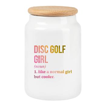 Disc Golf Disc Golf Disc Golf - Boîte à biscuits avec couvercle en bois - blanc - Devant