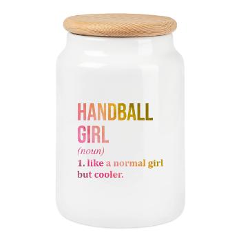 Handball - Cookie Jar with Wooden Lid - white - Front