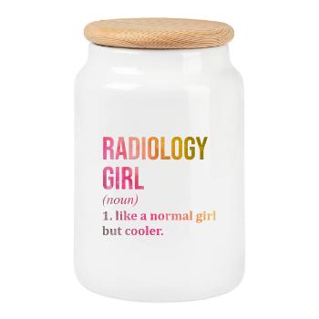 Radiology Radiology Radiology - Cookie Jar with Wooden Lid - white - Front