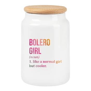 Bolero Bolero Bolero - Cookie Jar with Wooden Lid - white - Front