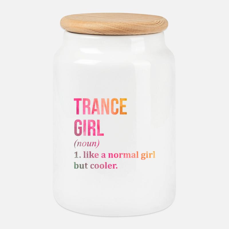 Trance - Cookie Jar with Wooden Lid - white