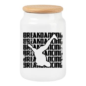 Breakdance - Keksdose mit Holzdeckel - Weiß - Vorne
