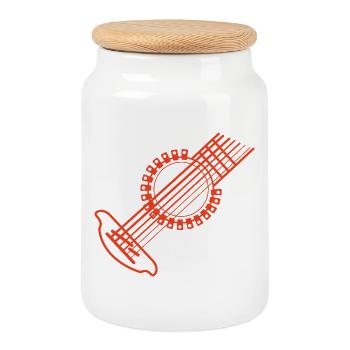 Musicien guitare - Boîte à biscuits avec couvercle en bois - blanc - Devant
