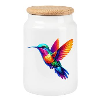 Kolibri - Keksdose mit Holzdeckel - Weiß - Vorne