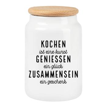 Funny sayings for chefs - Cookie Jar with Wooden Lid - white - Front