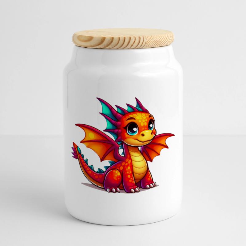 Drache Keksdose mit Holzdeckel
