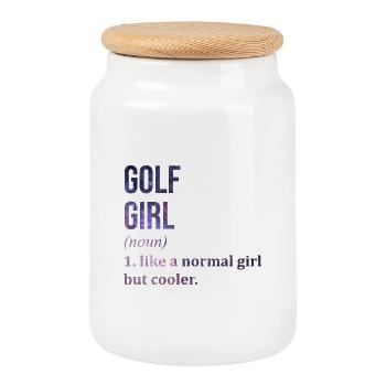 Golf - Keksdose mit Holzdeckel - Weiß - Vorne