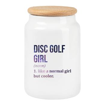 Disc Golf - Cookie Jar with Wooden Lid - white - Front