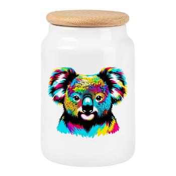 Koala - Cookie Jar with Wooden Lid - white - Front