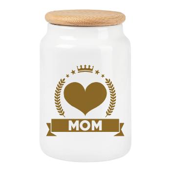 Maman d'Amour - Muttertag - Keksdose mit Holzdeckel - Weiß - Vorne