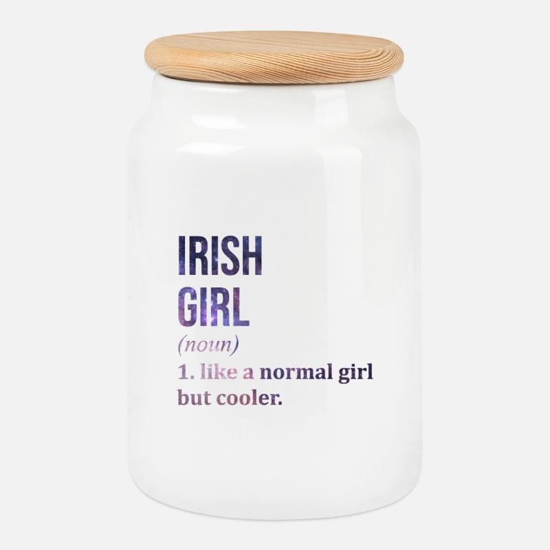 Irland - Keksdose mit Holzdeckel - Weiß