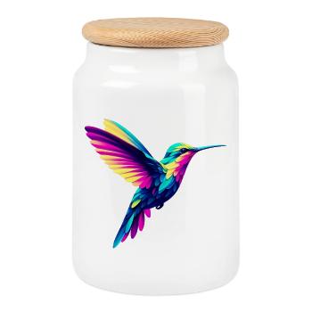 Kolibri - Keksdose mit Holzdeckel - Weiß - Vorne
