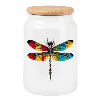 Libelle - Keksdose mit Holzdeckel - Weiß - Vorne