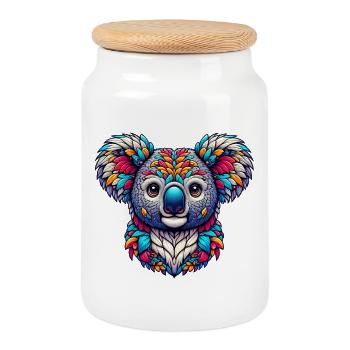 Koala - Cookie Jar with Wooden Lid - white - Front
