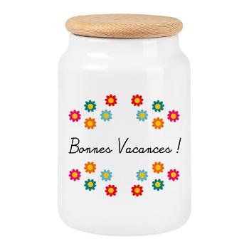 RETRAITE. RETRAITE. RETRAITEE. BONNE RETRAITE - Boîte à biscuits avec couvercle en bois - blanc - Devant