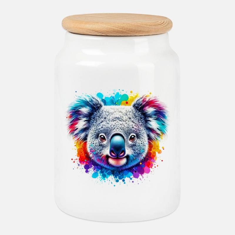 Koala - Keksdose mit Holzdeckel - Weiß