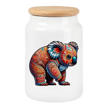 Koala - Keksdose mit Holzdeckel - Weiß - Vorne