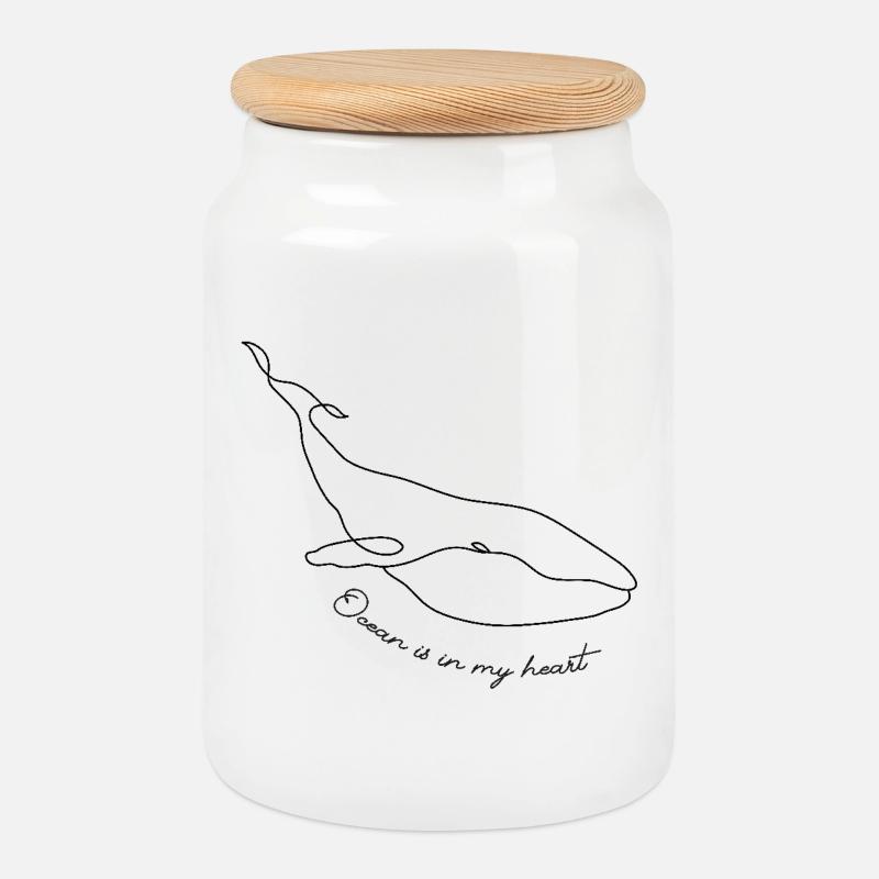 Ocean is in my heart - Keksdose mit Holzdeckel - Weiß