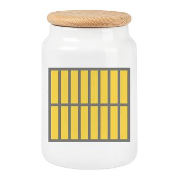 Graphic No. 4 - Cookie Jar with Wooden Lid - white - Front