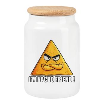 Nacho Mood Activated - Cookie Jar with Wooden Lid - white - Front