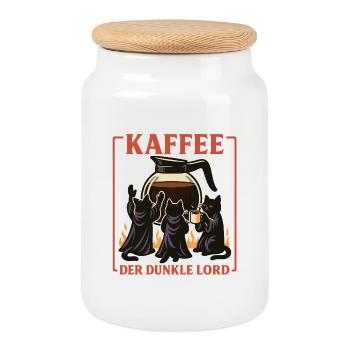 Kaffee Der Dunkle Lord - Keksdose mit Holzdeckel - Weiß - Vorne