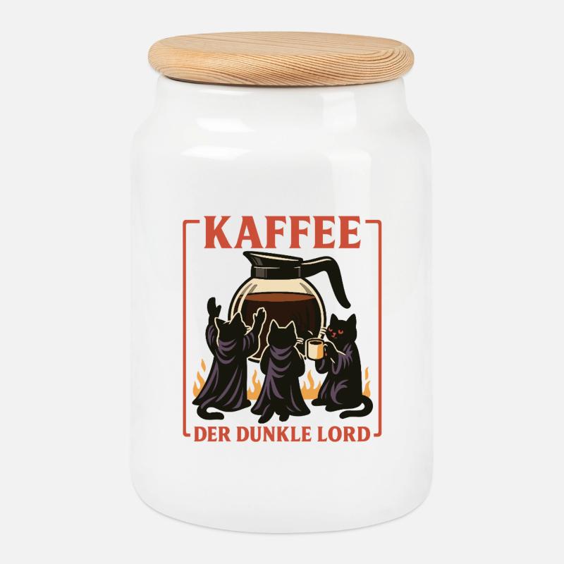 Kaffee Der Dunkle Lord - Keksdose mit Holzdeckel - Weiß