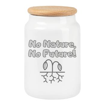 No Nature, No Future - Environmental Protest - Cookie Jar with Wooden Lid - white - Front