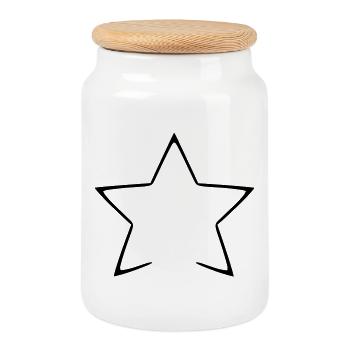 Chemise à motif nuit étoilée céleste - Boîte à biscuits avec couvercle en bois - blanc - Devant