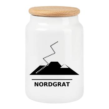 ARÊTE NORD - Boîte à biscuits avec couvercle en bois - blanc - Devant