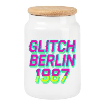 Glitch Berlin 1987 - Keksdose mit Holzdeckel - Weiß - Vorne