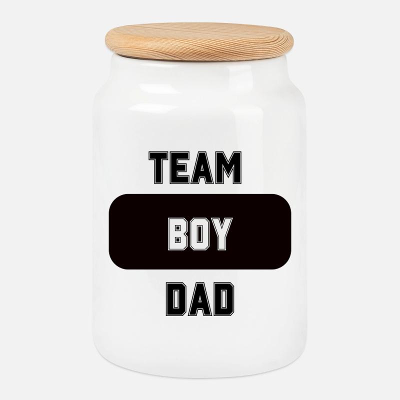 TEAM BOY DAD  - Keksdose mit Holzdeckel - Weiß