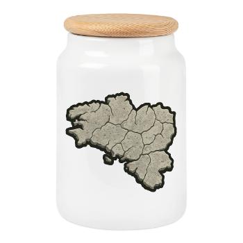 Bretagne Pierre Karte – Bretonische Identität & Stolz - Keksdose mit Holzdeckel - Weiß - Vorne