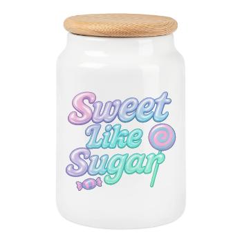 sweet like sugar / y2k design - Keksdose mit Holzdeckel - Weiß - Vorne