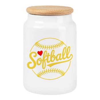 Sofball Design - Keksdose mit Holzdeckel - Weiß - Vorne