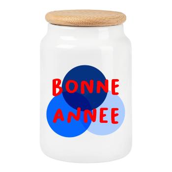 ALLES GUTE ZUM NEUEN JAHR. SILVESTER. NEUJAHR - Keksdose mit Holzdeckel - Weiß - Vorne