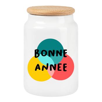 ALLES GUTE ZUM NEUEN JAHR. SILVESTER. NEUJAHR - Keksdose mit Holzdeckel - Weiß - Vorne