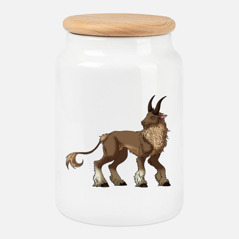 Bicorne - Cookie Jar with Wooden Lid - white