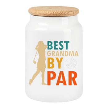 Best Grandma By Par Funny Golf Pun For Women - Keksdose mit Holzdeckel - Weiß - Vorne