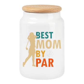 I Work to Support My Golf Addiction Funny Humor - Cookie Jar with Wooden Lid - white - Front