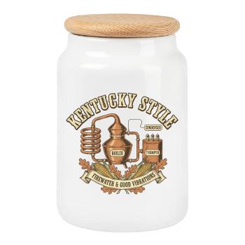 Kentucky Style - Boîte à biscuits avec couvercle en bois - blanc - Devant