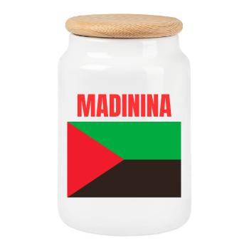 T-shirt Madinina drapeau Martinique - Boîte à biscuits avec couvercle en bois - blanc - Devant
