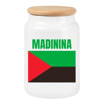 T-shirt Madinina drapeau Martinique - Boîte à biscuits avec couvercle en bois - blanc - Devant