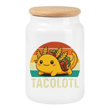 Tacolotl Süßes Axolotl Taco Mashup - Keksdose mit Holzdeckel - Weiß - Vorne